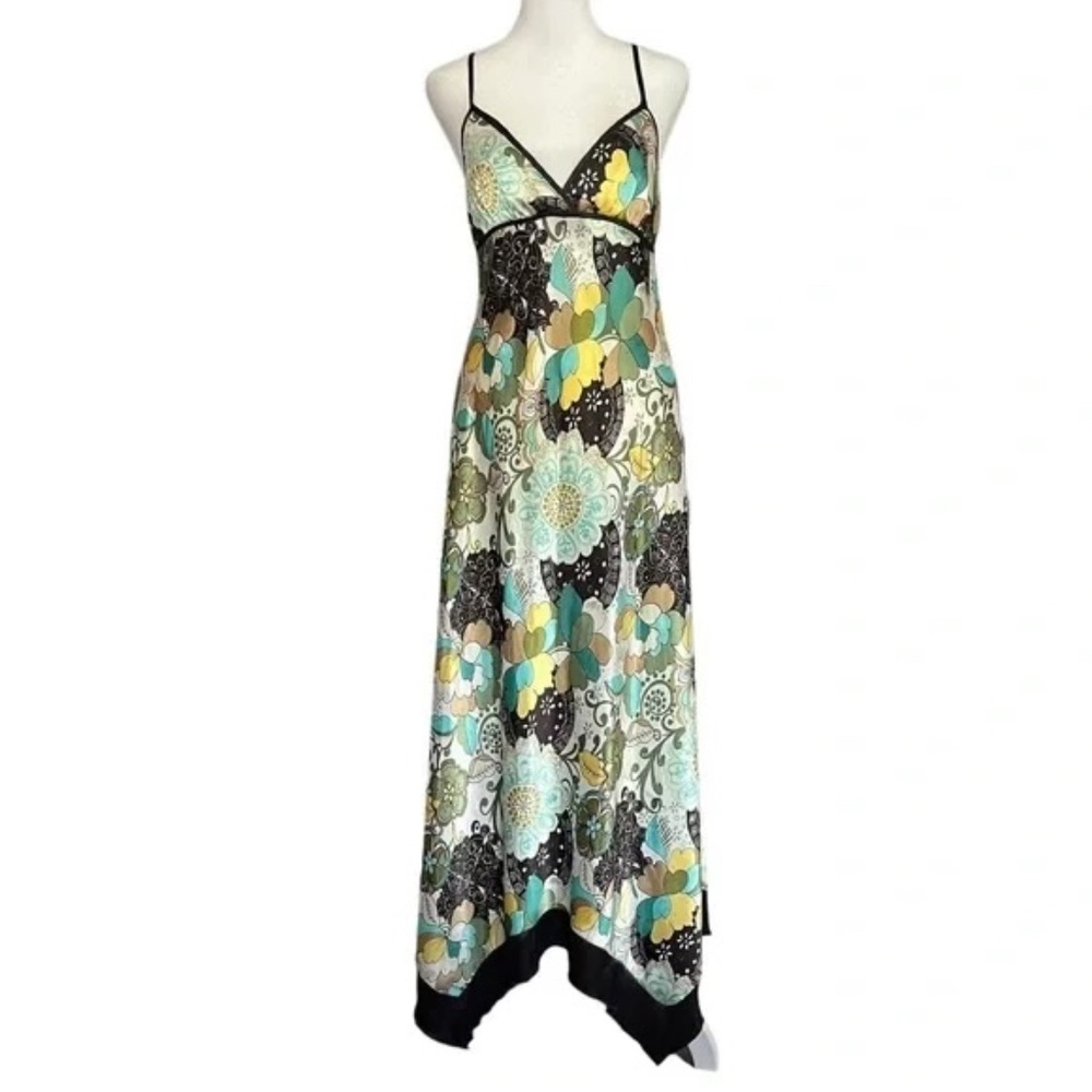 Vintage Y2K City Triangles Floral Maxi Dress